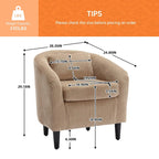 Fauteuil simple en velours côtelé de style moderne du milieu du siècle avec cadre en bois