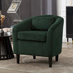 Fauteuil simple en velours côtelé de style moderne du milieu du siècle avec cadre en bois