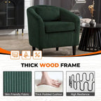 Fauteuil simple en velours côtelé de style moderne du milieu du siècle avec cadre en bois