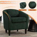 Fauteuil simple en velours côtelé de style moderne du milieu du siècle avec cadre en bois
