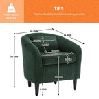 Fauteuil simple en velours côtelé de style moderne du milieu du siècle avec cadre en bois