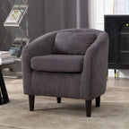 Fauteuil simple en velours côtelé de style moderne du milieu du siècle avec cadre en bois
