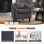 Fauteuil simple en velours côtelé de style moderne du milieu du siècle avec cadre en bois