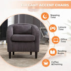 Fauteuil simple en velours côtelé de style moderne du milieu du siècle avec cadre en bois